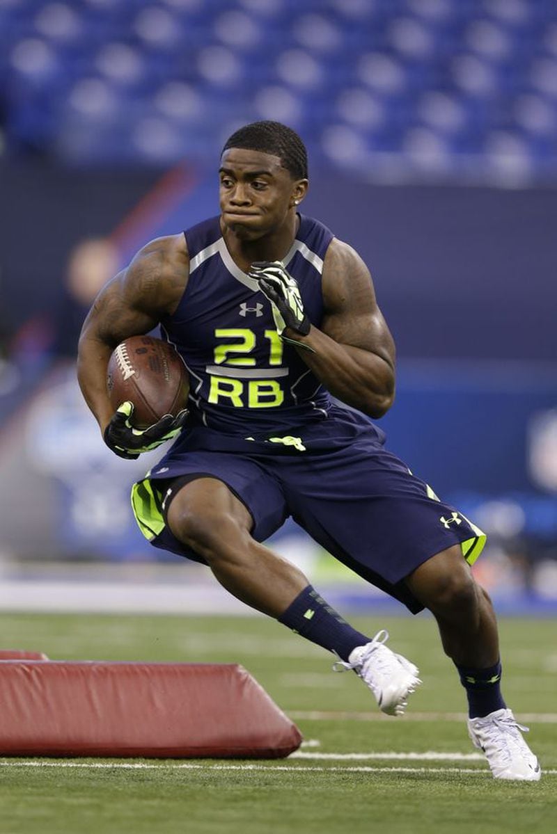 Georgia Southern running back Jerick Mckinnon runs a drill at the NFL football scouting combine in Indianapolis, Sunday, Feb. 23, 2014. (AP Photo/Michael Conroy) Georgia Southern running back Jerick Mckinnon runs a drill at the NFL football scouting combine in Indianapolis, Sunday, Feb. 23, 2014. (AP Photo/Michael Conroy)