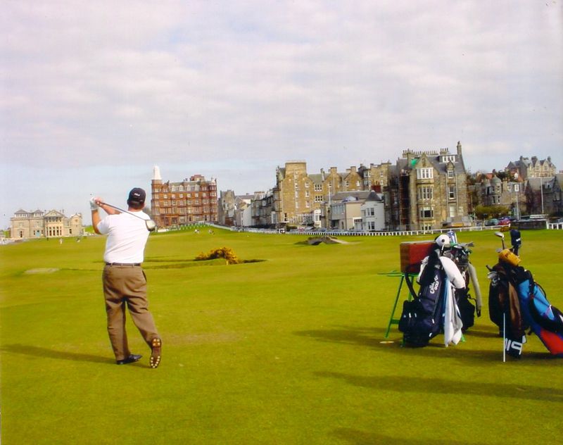 Georgia-based Tom’s Golf Tours offers trips to the historic courses of Ireland and Scotland, including the Old Course at St. Andrews seen here from the 18th tee. Contributed by Tom Chillemi
