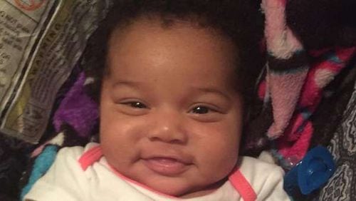 This 8-month-old baby died Saturday night after police say she was beaten with a belt by the girl’s mother and her boyfriend. (Source: Channel 2 Action News.)