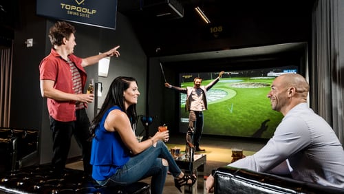 Good Game, a dining and entertainment concept featuring the Topgof Swing Suite experience, will open later this year at The Battery Atlanta. Credit: Delaware North