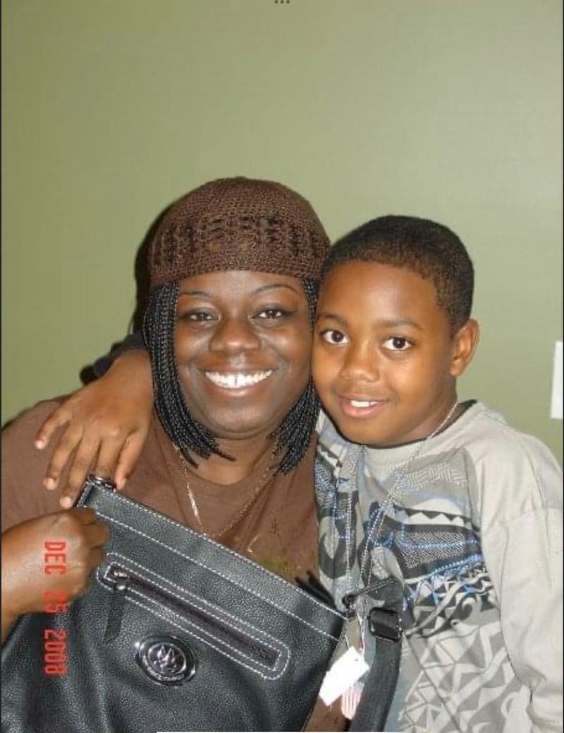 Dionne Monique with her son shortly after she was diagnosed with breast cancer. Courtesy of Dionne Monique