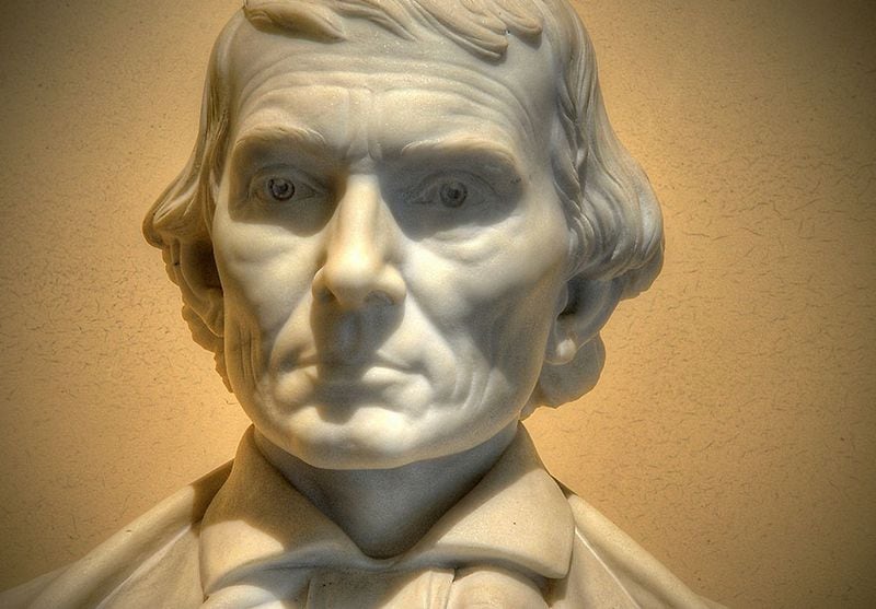 This bust of Alexander Hamilton Stephens is in the Georgia Capitol. (Chris Hunt/ Special to the AJC)