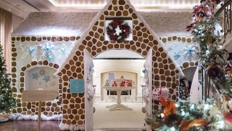 Enormous gingerbread house at St. Regis Atlanta