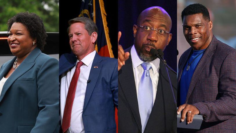 Warnock-Walker in dead heat, Kemp leads Abrams in final poll conducted by AJC and UGA