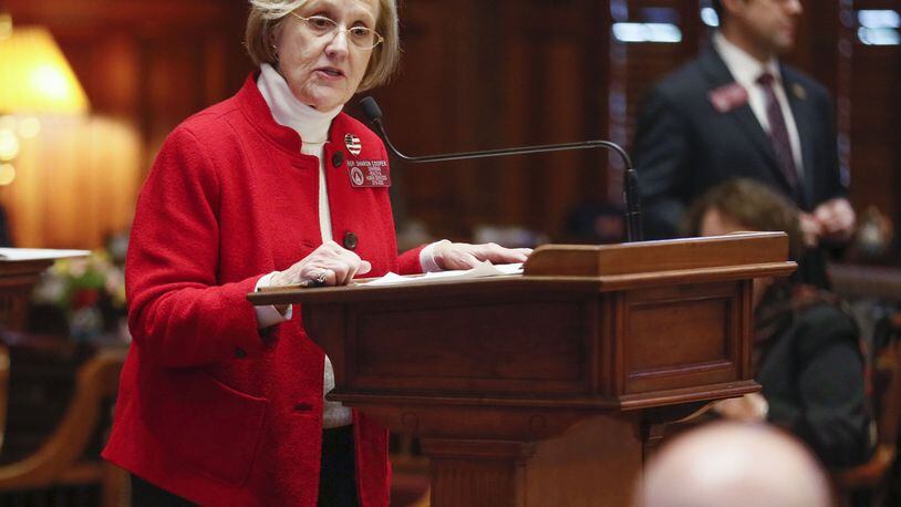 Sharon Cooper, R-Marietta, is lead sponsor of a House bill that would tighten regulation of assisted living communities and large personal care homes for the protection of elderly residents. The bill passed the House in February and is expected to be taken up when the session starts again in June. (PHOTO: Bob Andres/robert.andres@ajc.com)