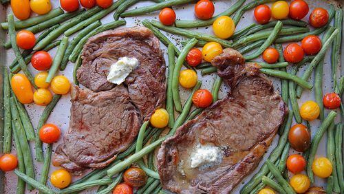 Rib Eyes with Veggies and Blue Cheese Butter (Cristina M. Fletes/St. Louis Post-Dispatch/TNS)