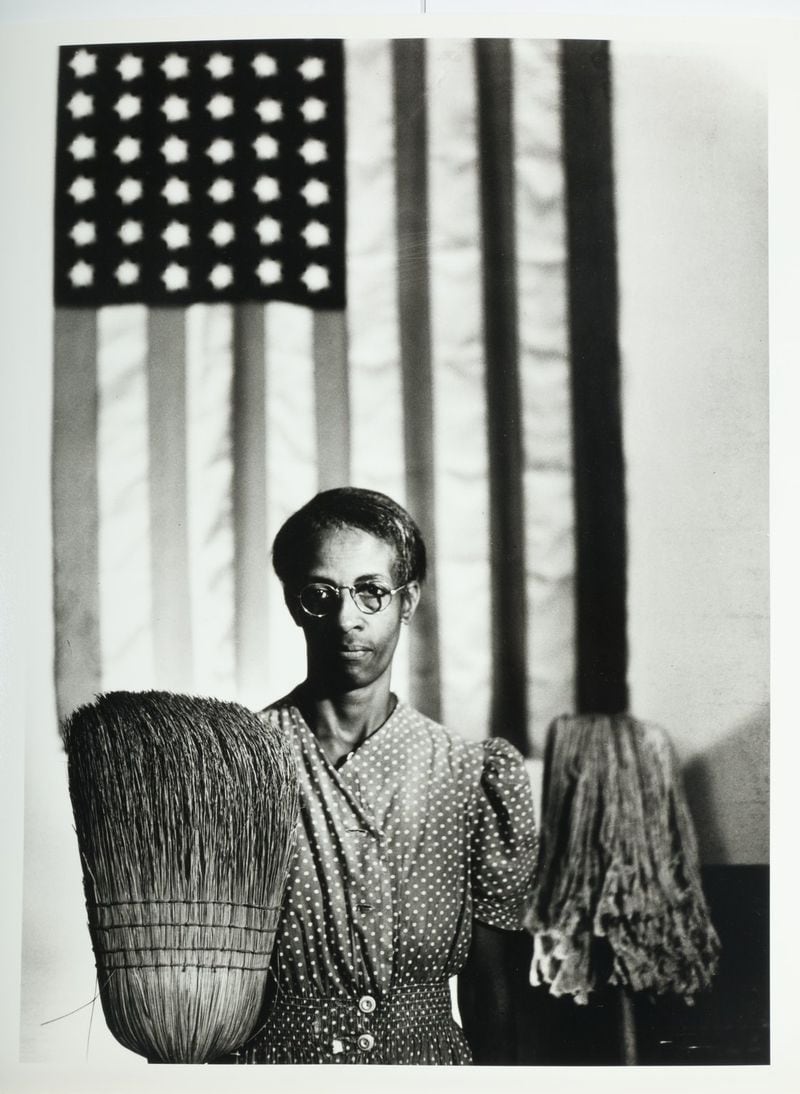 Gordon Parks’ photograph “Ella Watson, American Gothic, Washington, D.C.” (1942) is included in the group show “Cross Country” at the High Museum.