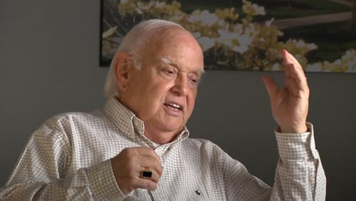 Bob Shaw is seen in this screenshot from a 2010 video speaking during an interview for the University of Georgia's Oral History Program. (Courtesy of the Richard B. Russell Library for Political Research and Studies, University of Georgia Libraries.)