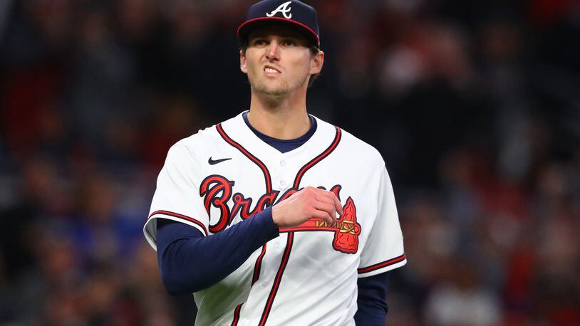 Braves pitcher Kyle Wright rebounded in a big way last season during the World Series. This season, Wright is among the best NL pitchers. (Curtis Compton / curtis.compton@ajc.com)