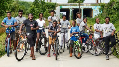 Kids earn their bikes at Bearings Bike Shop in Atlanta’s Adair Park neighborhood.