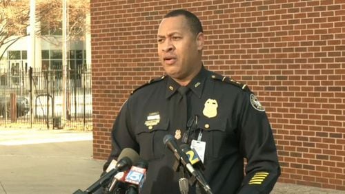Atlanta Police Deputy Chief Timothy Peek talks about the busy sports weekend and holiday season at a Friday afternoon news conference.