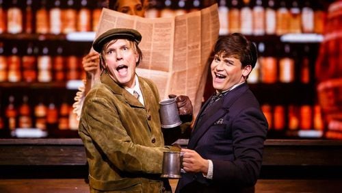 Googie Uterhardt (left) and Haden Rider co-star in City Springs Theatre’s musical “A Gentleman’s Guide to Love and Murder,” continuing through Sunday at the Sandy Springs Performing Arts Center. CONTRIBUTED BY BEN ROSE