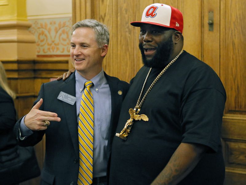 Killer Mike, a.k.a. Mike Render, with state Sen. John Kennedy, R-Macon. Bob Andres, bandres@ajc.com