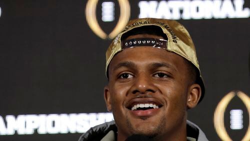 Clemson quarterback Deshaun Watson smiles during  news conference Tuesday, Jan. 10, 2017, in Tampa, Fla., after Clemson defeated Alabama 35-31 in the College Football Playoff National Championship Game. Watson was the offensive player of the game.