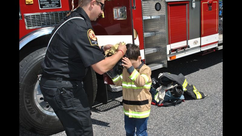 A 4-year-old boy in Newton had the weekend of his life after hanging out with his heroes at a cookout at his own house.