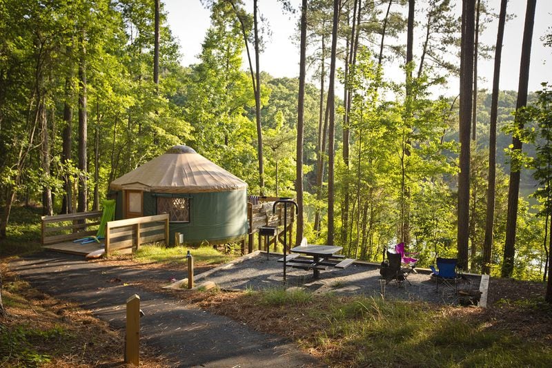 Yurts can be found at various Georgia state parks, including Tugaloo State Park in Hartwell. CONTRIBUTED