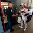 Braves reliever A.J. Minter visited Cobb Fire Station 19, surprising the firefighters with lunch and a keepsake for their station on April 23, 2024 in Atlanta, Georgia. (Photo courtesy of the Atlanta Braves)