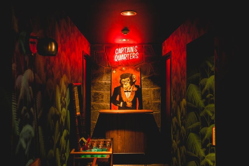 The vibe is cheeky at the underground S.O.S Tiki Bar.