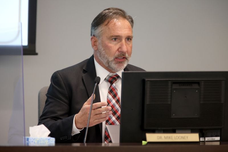 Fulton County Schools Superintendent Mike Looney, shown at a meeting in May 2022 in Sandy Springs, is among the metro Atlanta school leaders grappling with the problem of vaping among students. (Jason Getz / Jason.Getz@ajc.com)
