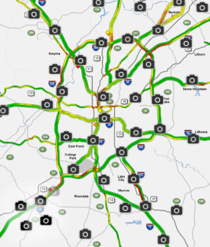 It's around 5 p.m. and there's more green than red on the WSB 24-hour Traffic Center map. That's a rarity in Atlanta.
