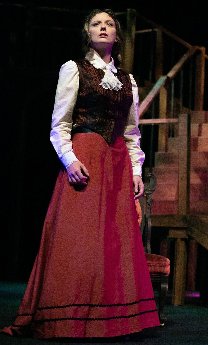Christina Leidel stars in Georgia Ensemble’s “The Turn of the Screw.”
(Courtesy of Georgia Ensemble Theatre/Casey Gardner Ford)