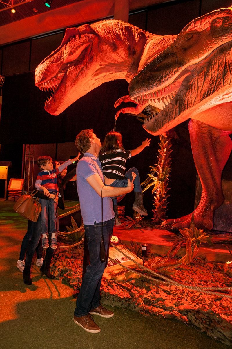 Walk through giant moving dinosaurs and participate in other dino-related activities in Alpharetta this weekend.