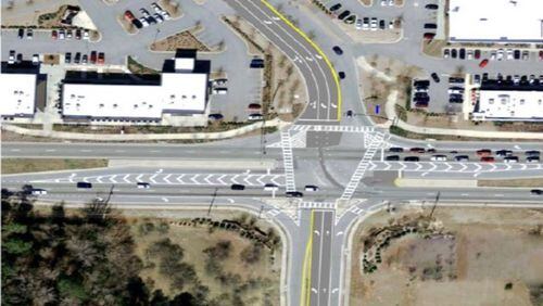 Turn lanes on Highway 54 West at Planterra Way will be lengthened to improve traffic flow. Courtesy Peachtree City