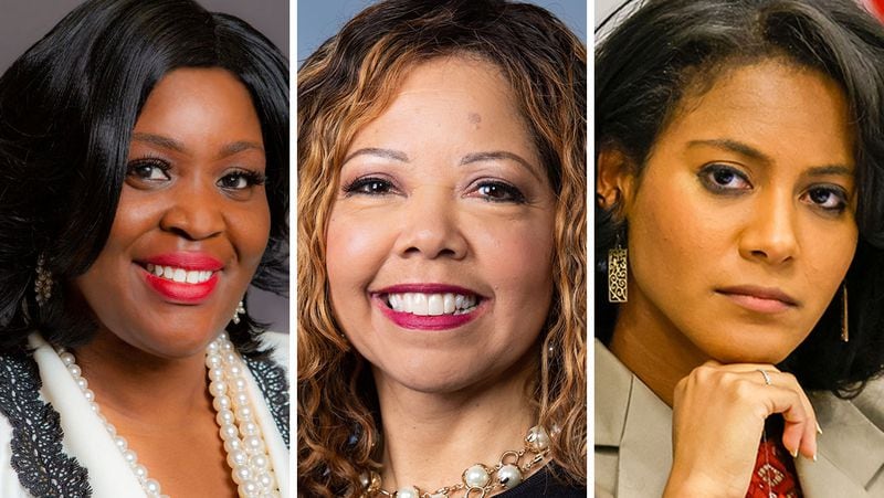From left to right: State Rep. Mandisha Thomas, D-South Fulton; U.S. Rep. Lucy McBath, D-Marietta; and Cobb County Commissioner Jerica Richardson are running against one another for a congressional seat.