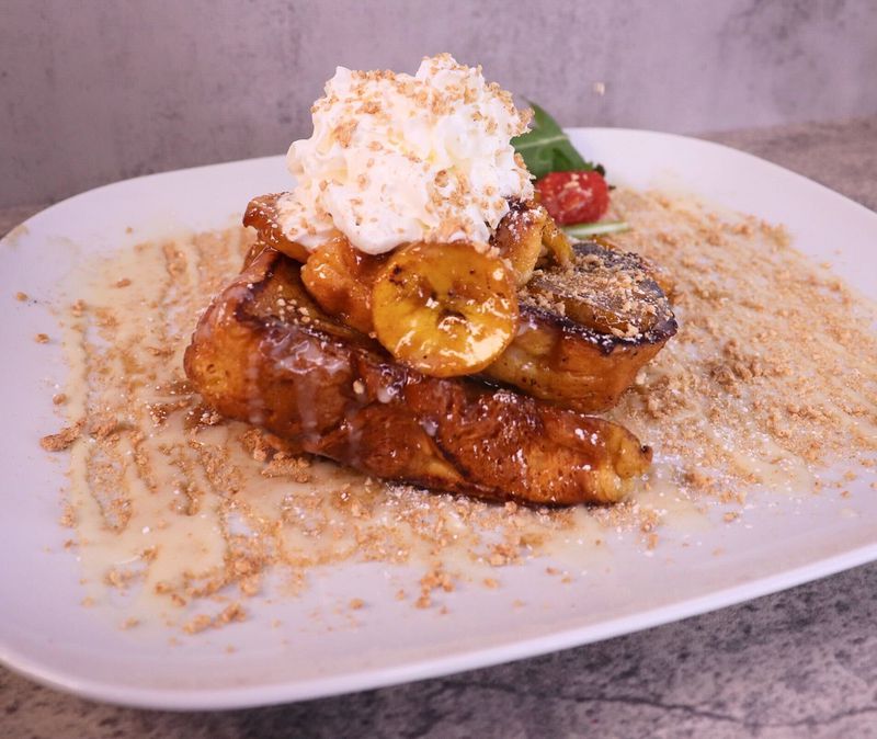 French toast with creamy rum sauce from Mobay Spice.