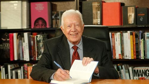 Former President Jimmy Carter at a 2014 book signing for "A Call To Action Women, Religion, Violence, And Power.” (Photo by Jemal Countess/Getty Images)