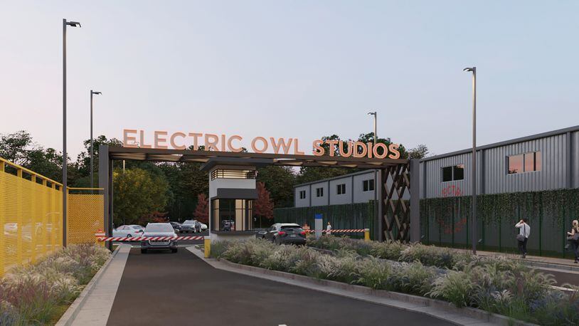 Electric Owl Studios will have six stages and 140,000 square feet of production space and is set to be ready by first quarter of 2023. This is a rendering of what it will look like when it's finished. ELETRIC OWL STUDIOS