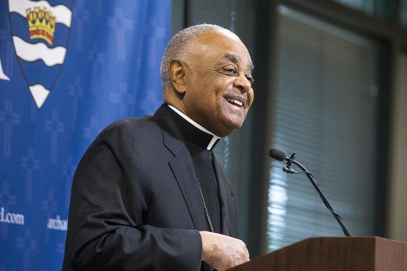 Archbishop Wilton D. Gregory speaks during a 2019 news conference when he led the Archdiocese of Atlanta. Photo: ALYSSA POINTER / ALYSSA.POINTER@AJC.COM