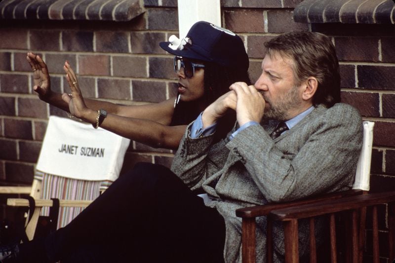 Euzhan Palcy paved a foundation for younger Black women filmmakers and the overall representation of people of color in movie storytelling today. She is pictured directing actor Donald Sutherland during the Production of "A Dry White Season." Courtesy of David James/MGM and Euzhan Palcy
