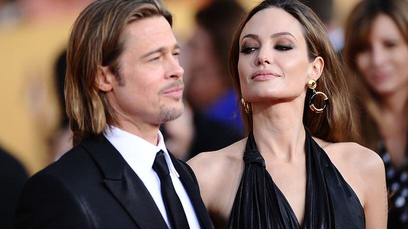 Angelina Jolie and Brad Pitt attending the 18th Annual Screen Actors Guild Awards at the Shrine Auditorium in Los Angeles on January 29, 2012. (Lionel Hahn/Abaca Press/TNS)