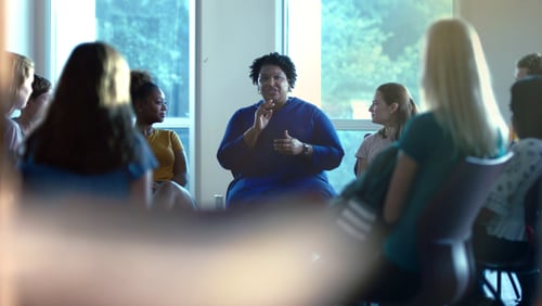 Stacey Abrams and Sara Beth Gehl