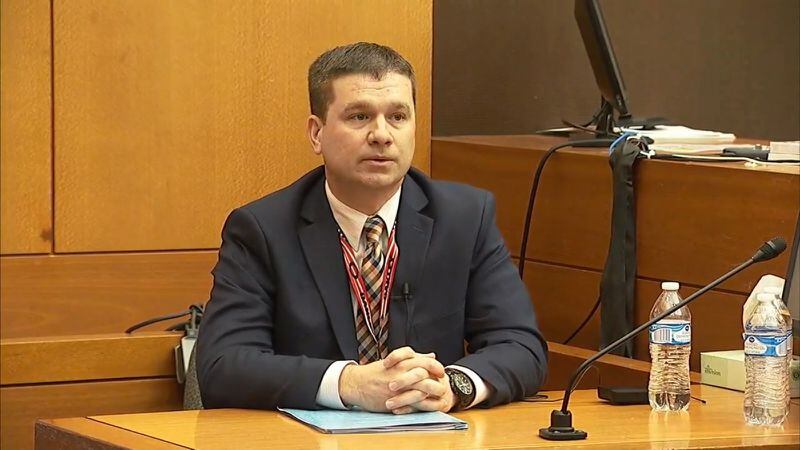 APD homicide detective Darrin Smith testifies during the murder trial of Tex McIver on March 30, 2018 at the Fulton County Courthouse. (Channel 2 Action News)