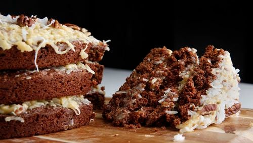 German chocolate cake photographed in The Dallas Morning News studio on Friday, April 6, 2018. (Rose Baca/Dallas Morning News/TNS)