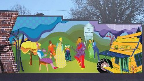During an opening reception from 6 to 8 p.m. April 20 at The Venue on Main, 2847 S. Main St., a Kennesaw public art mural - designed by KSU students - will be unveiled for the Big Shanty Festival. Courtesy of Kennesaw