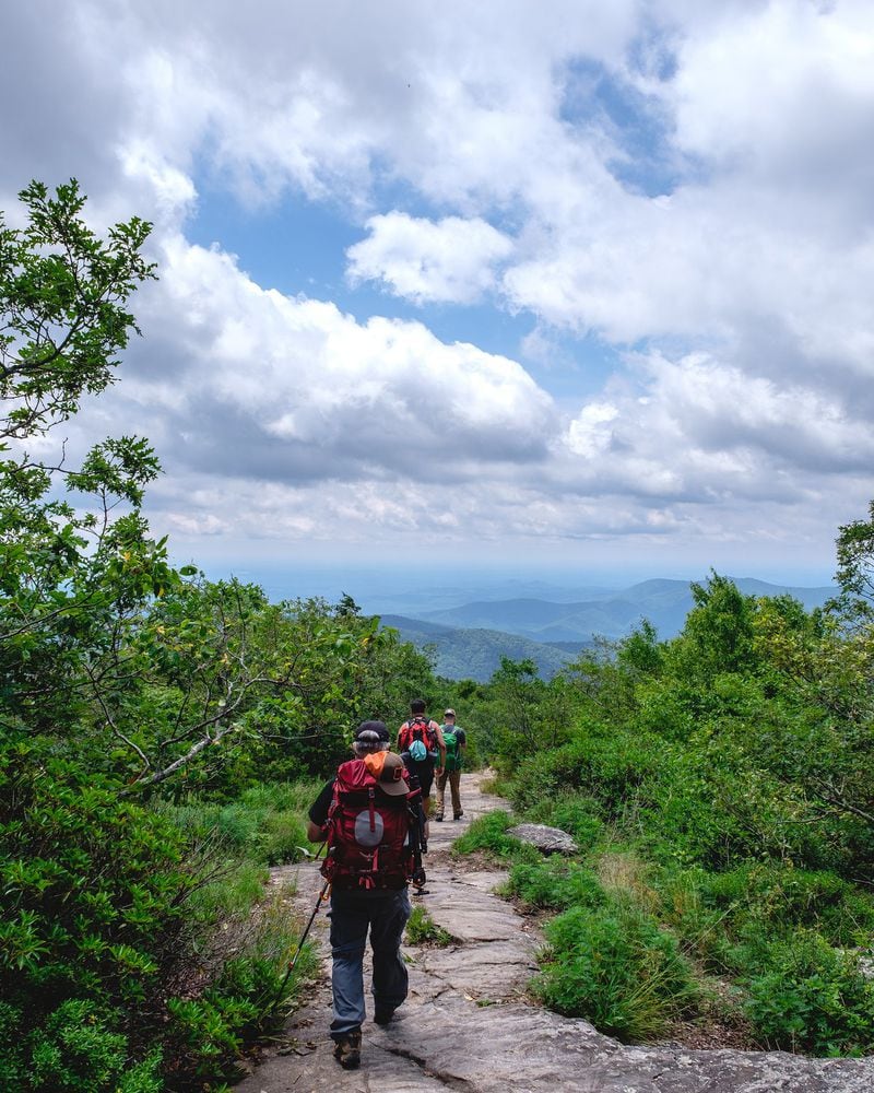Hikers walk along the trail of Blood Mountain. Contributed by Kaleb East Photography