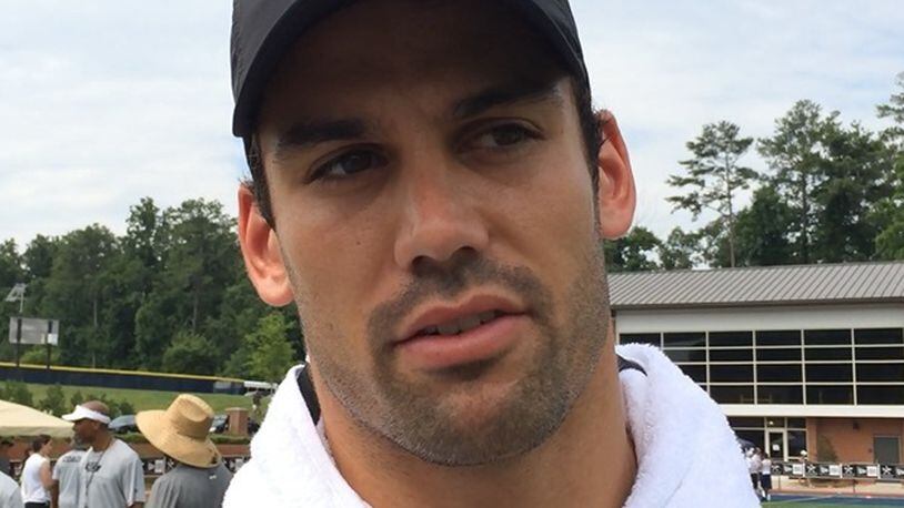New York Jets wide receiver Eric Decker participated in the 5 Star Athlete Management free youth football camp on Thursday. (By D. Orlando Ledbetter/dledbetter@ajc.com)