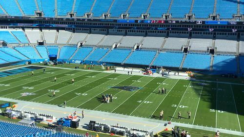 Pressbox view at Bank of America Stadium before the Falcons (2-7) play the Carolina Panthers (5-4) at 1 p.m. on Sunday, Nov. 17, 2019. (By D. Orlando Ledbetter/dledbetter@ajc.com)