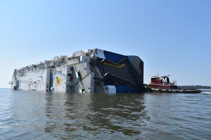 Ship capsizes off Georgia coast