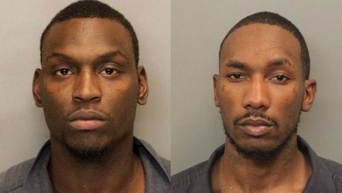Walter Milbourne and Simeon Gashon Moore were sentenced Monday to life without parole plus five years in confinement for the November 2014 shooting death of Jamie Adedra Moore. (Credit: Cobb County Sheriff’s Office)