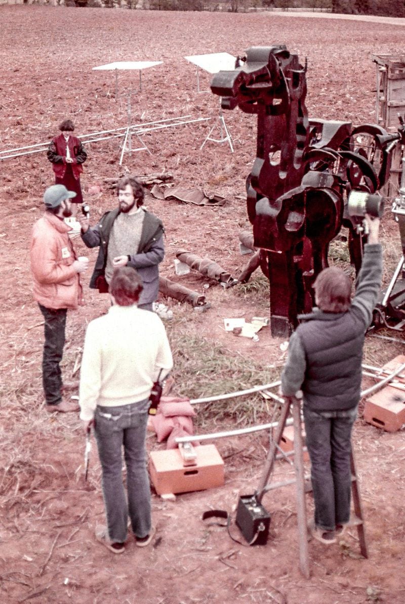 William VanDerKloot and crew filming the Iron Horse, circa 1980.  