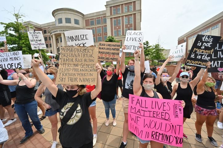 PHOTOS: Protesters demonstrate outside Forsyth County Courthouse