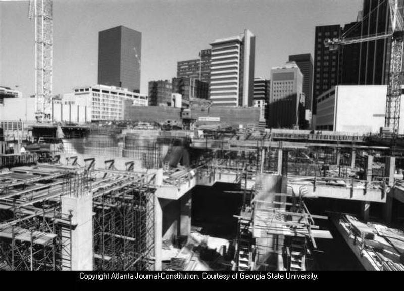 Five Points Station was taking shape in 1979 as the future hub for MARTA's rail line. STEVE DEAL / AJC PHOTO ARCHIVE