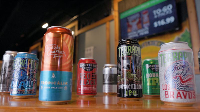 A variety of canned beer offerings are available to purchase from the breweries on the Athens Beer Trail. Courtesy of Bryan Redding