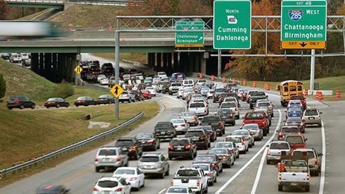 More overnight lane closures have been announced as part of the continuing reconstruction of the I-285/Ga. 400 interchange in the Perimeter area of North Fulton and DeKalb counties. AJC FILE