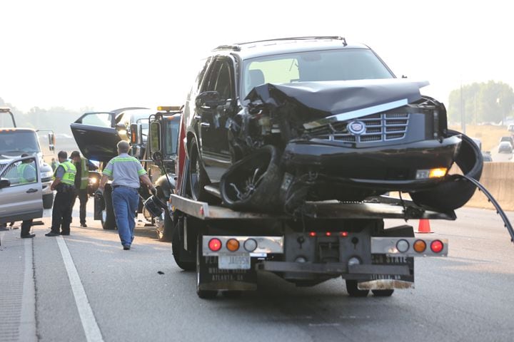 Police chase ends in 7-car crash on I-20