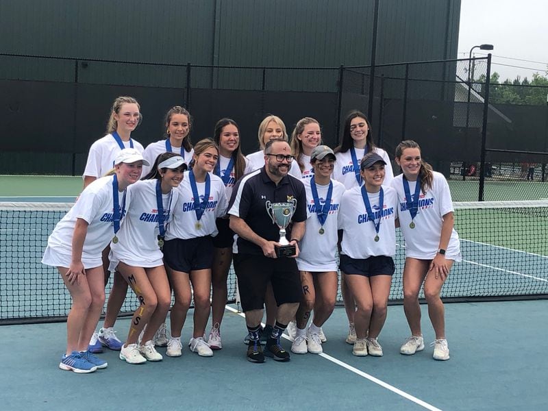 The Marist girls won the 2023 GHSA Class 6A championship at the Rome Tennis Center, March 13, 2023.